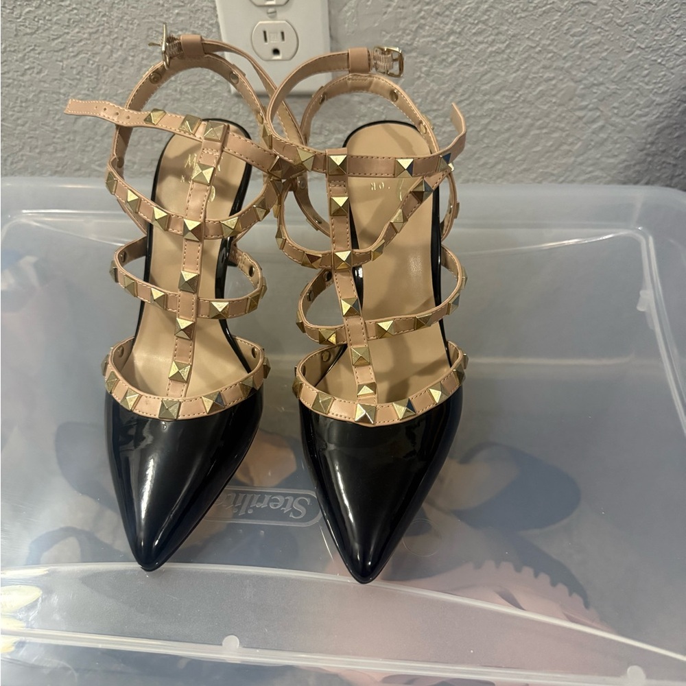 Liaraven Mix No. 6 Faux Leather Studded Women’s Strappy Heels Size Women’s 7.5M